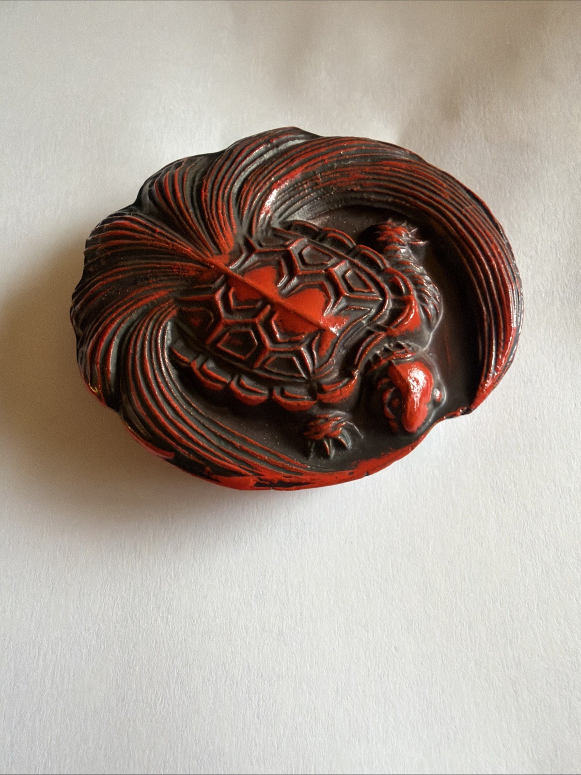 Vintage 1979 Japanese Cast iron Red Turtle Paperweight Vintage 1979 Japanese Cast iron Red Turtle Paperweight