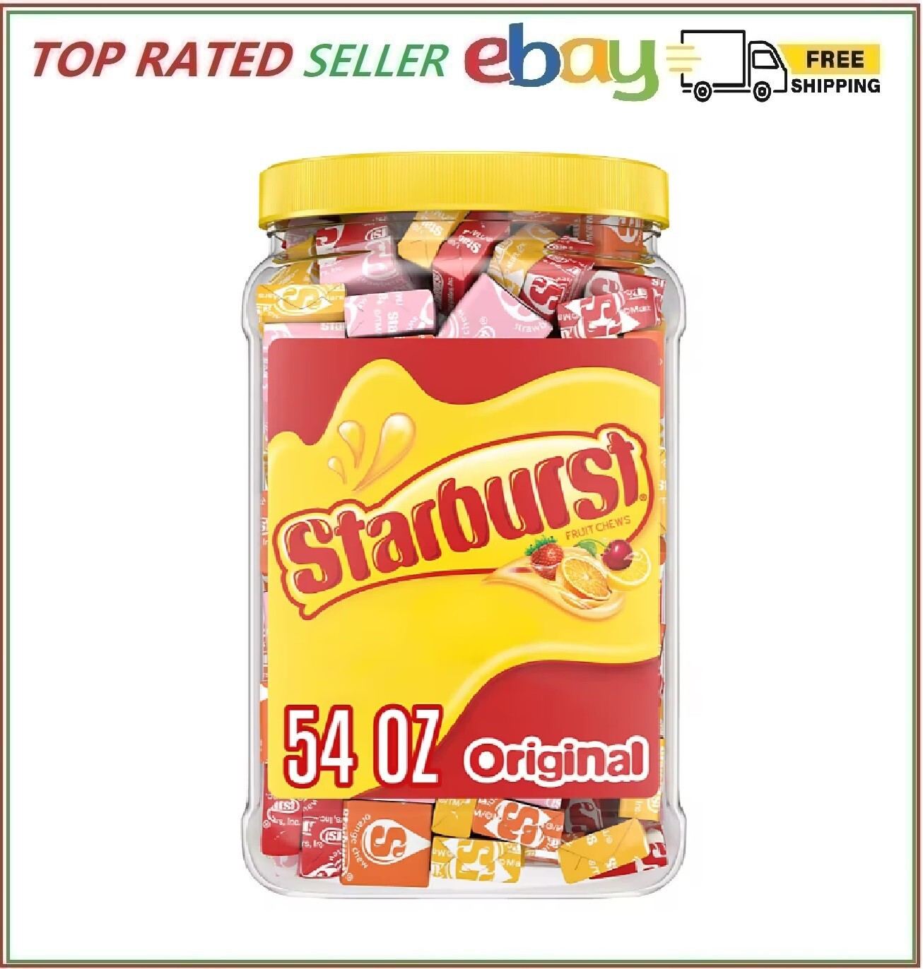 Starburst Chewy Candy Bulk Jar, Original Fruity Candy, 3.3 lbs (NO SHIP TO CA) Starburst Chewy Candy Bulk Jar, Original Fruity Candy, 3.3 lbs (NO SHIP TO CA)