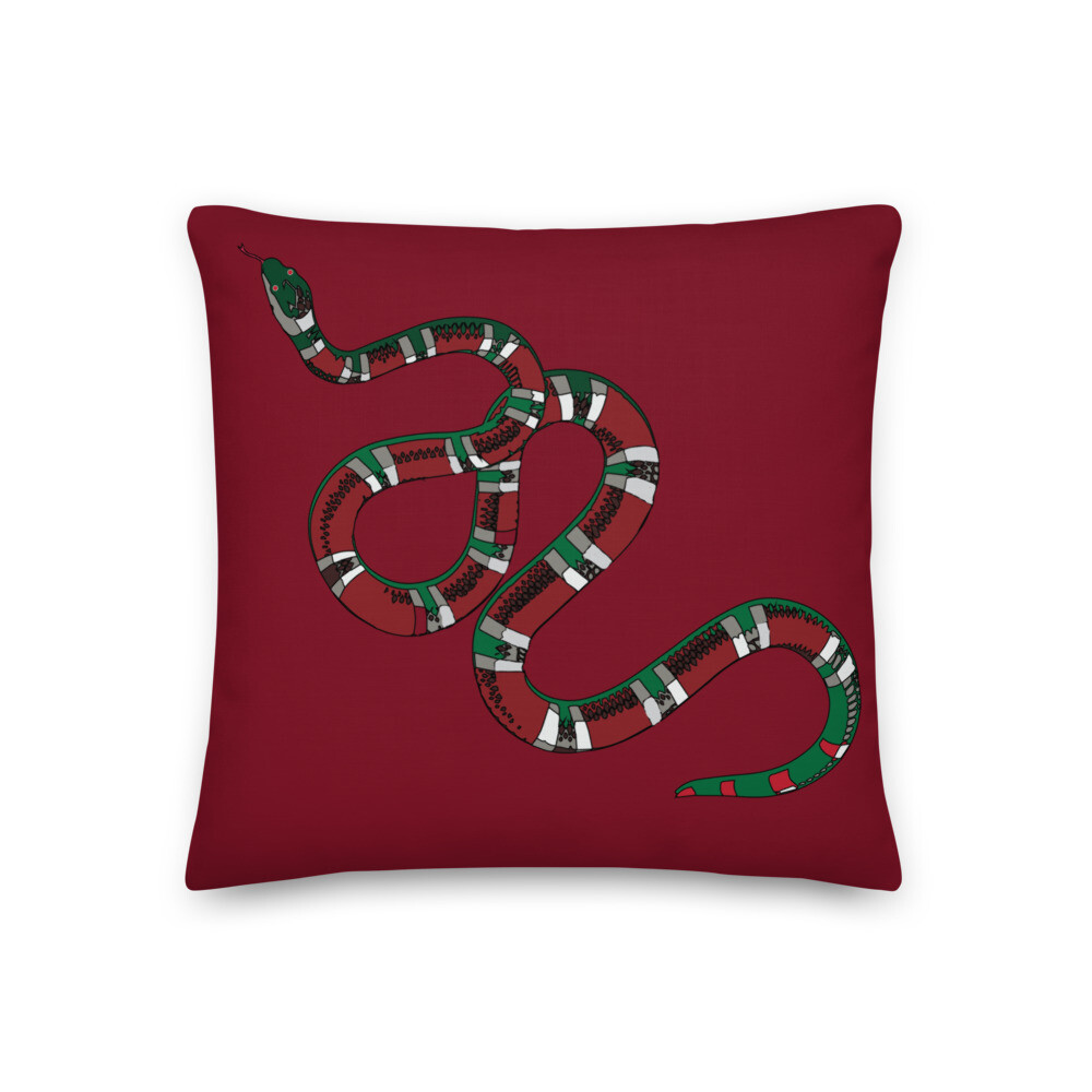 Snakes On Maroon Premium Pillow copy Snakes On Maroon Premium Pillow copy
