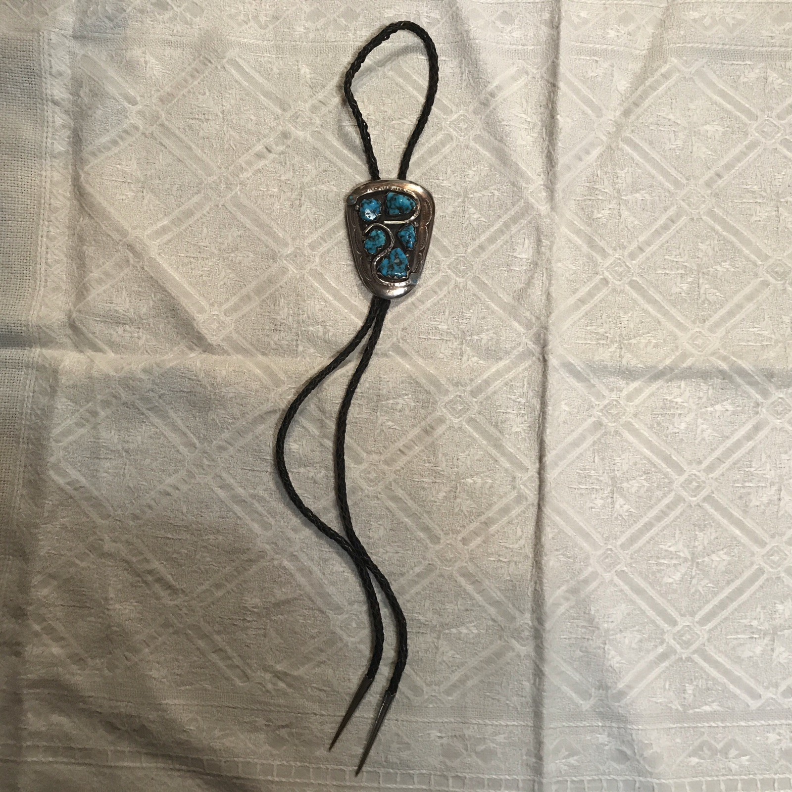 Large Vintage Zuni sterling silver Bolo by Effie Calavaza Large Vintage Zuni sterling silver Bolo by Effie Calavaza