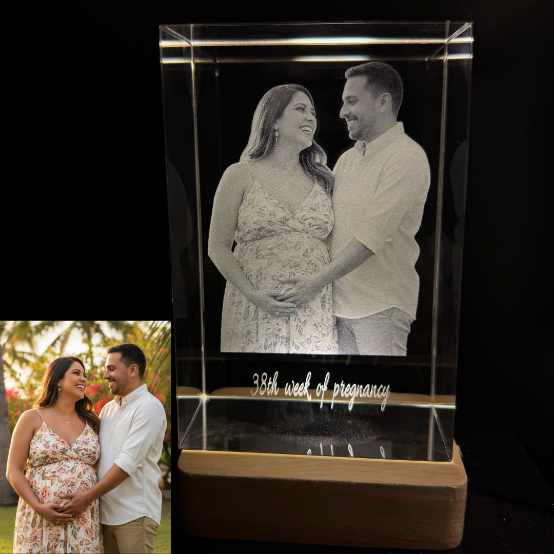 Personalized Crystal Photo Gift | Laser Engraved Keepsake | Mother's Day Gift