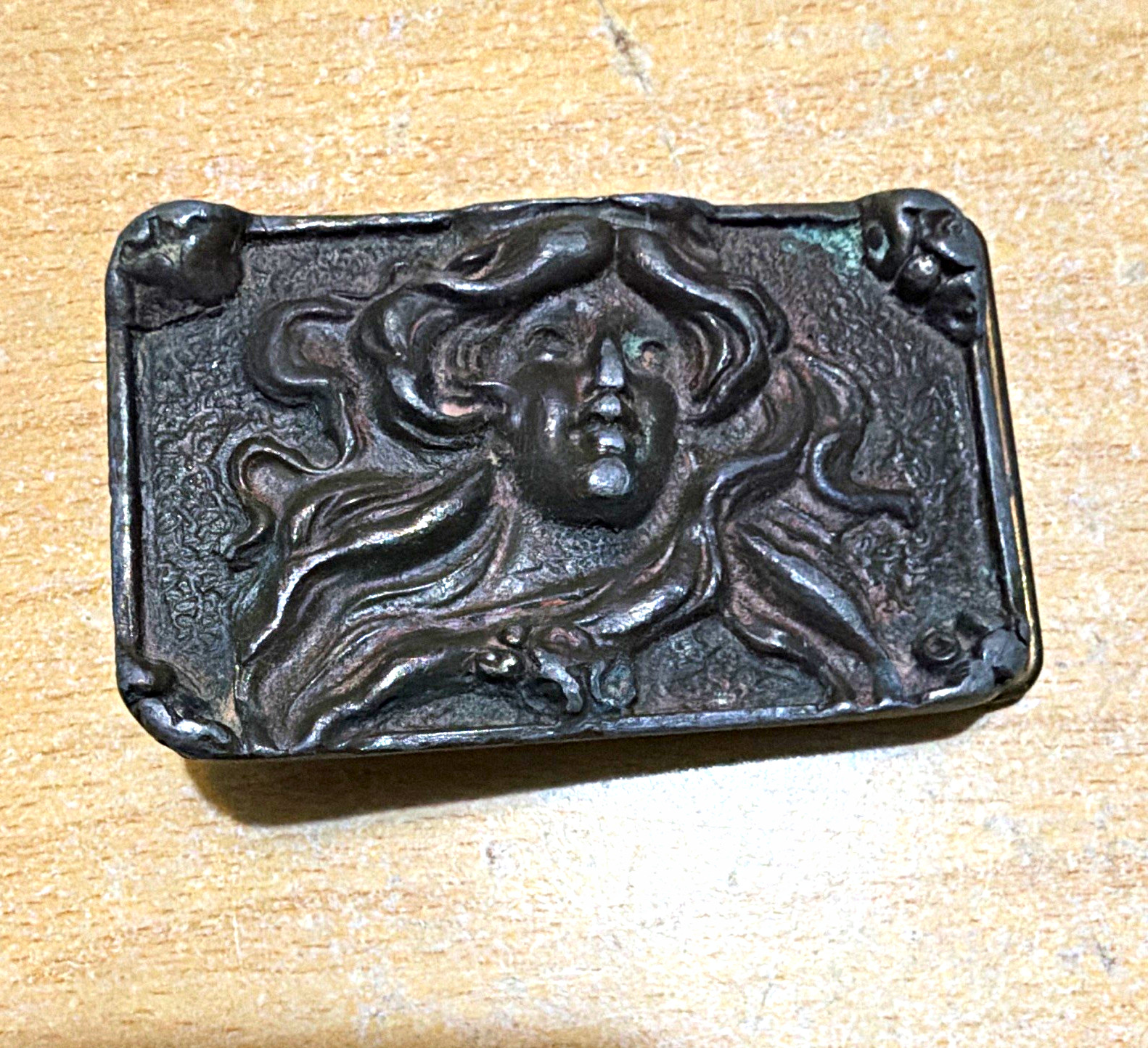1960’s-70s Rare Pewter Belt Buckle Art Nouveau Goddess Antique Finish Fits 1.5in 1960’s-70s Rare Pewter Belt Buckle Art Nouveau Goddess Antique Finish Fits 1.5in
