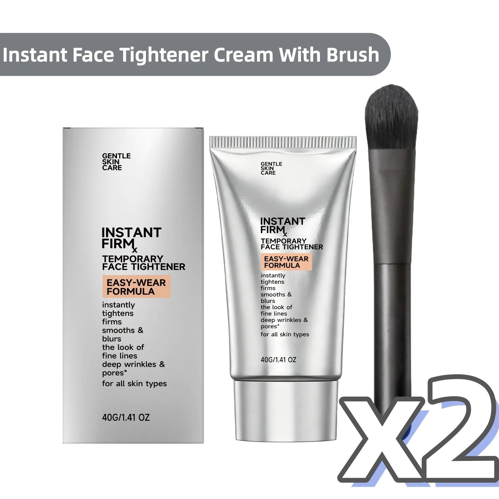 2x40ml Peter Thomas Roth Instant FIRMx Temporary Face Tightener Wrinkles + Brush