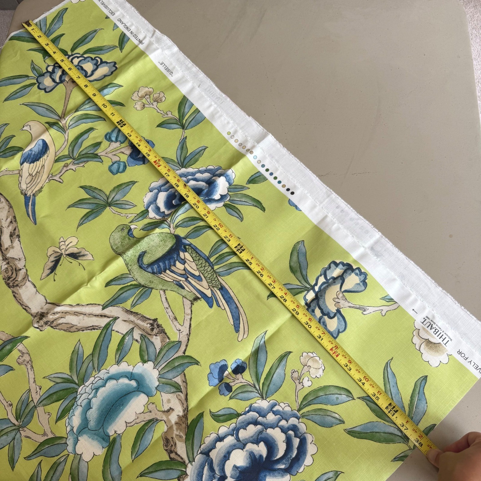 Thibaut Giselle Fabric Imperial Garden Collection Floral England Remnant 38x28