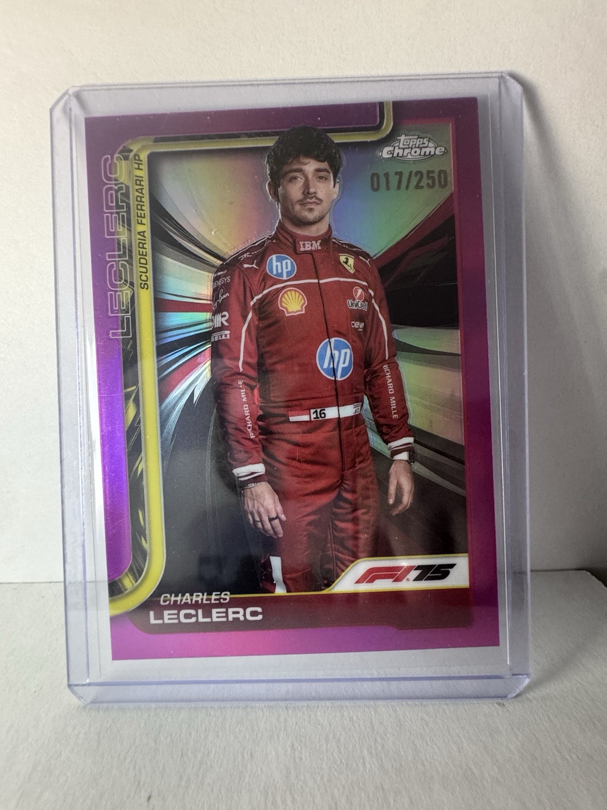 2025 F1 Topps Chrome Charles Leclerc Pink Raywave 232/250 Refractor Ferrari New 2025 F1 Topps Chrome Charles Leclerc Pink Raywave 232/250 Refractor Ferrari New