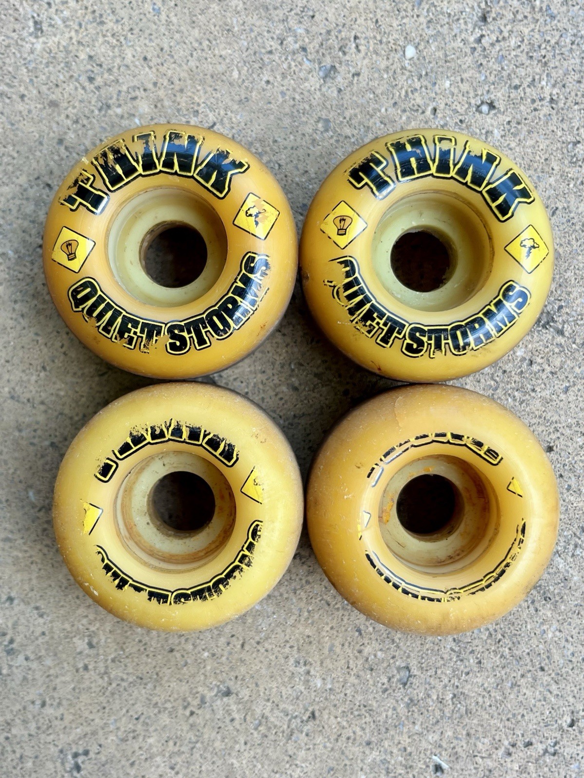Vintage 90s Think Skateboards Quiet Storm Wheels 47mm BPSW Skateboard Era Vintage 90s Think Skateboards Quiet Storm Wheels 47mm BPSW Skateboard Era