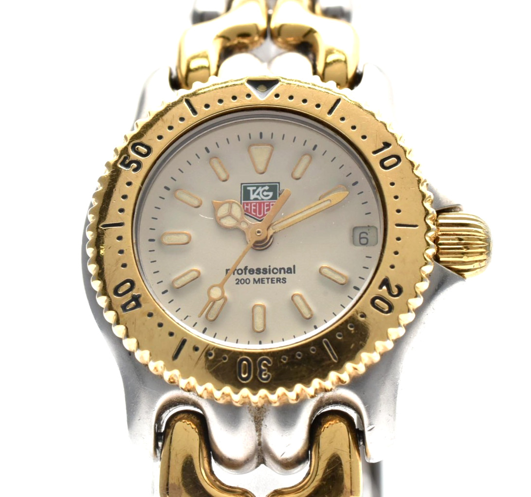 【EXC+5】 TAG Heuer SEL S95.708 Vintage Quartz Watch Gold Silver Cream Dial Japan