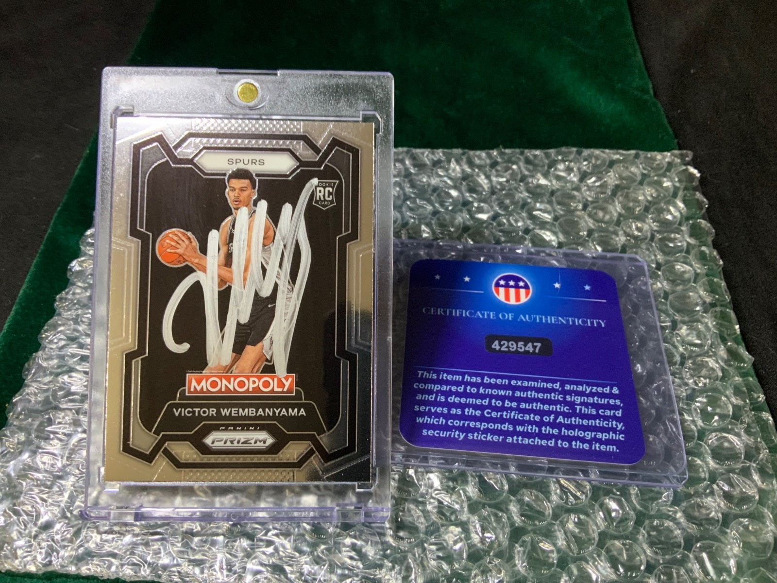 VICTOR WEMBANYAMA SIGNED ROOKIE Autographed 2023-24 Panini Monopoly RC AUTO +COA VICTOR WEMBANYAMA SIGNED ROOKIE Autographed 2023-24 Panini Monopoly RC AUTO +COA