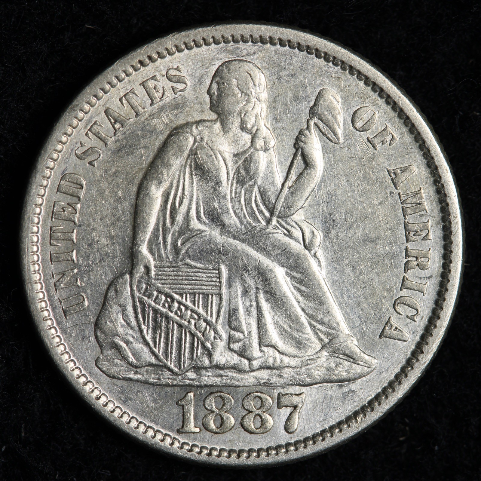 1887-S Seated Liberty Silver Dime UNC *UNCIRCULATED* MS E288 YZTCKT