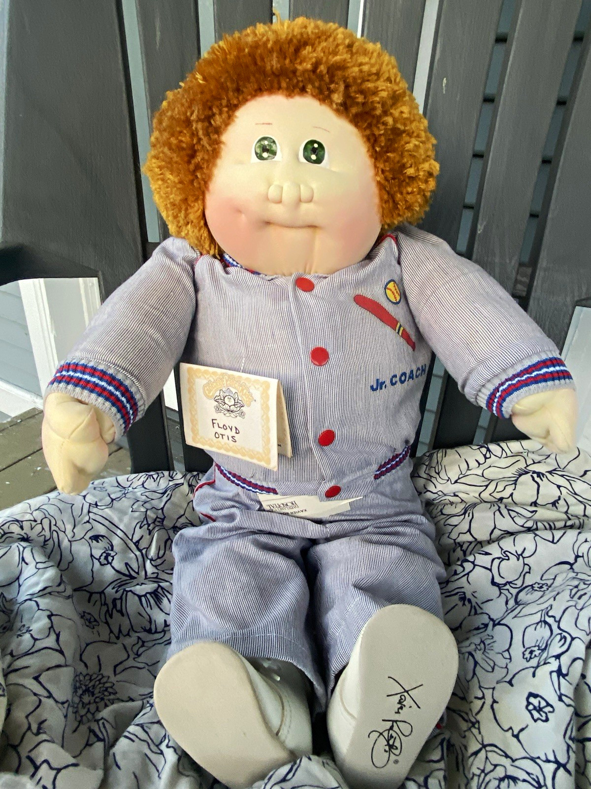 Vintage 1983/84 Soft Sculpture Cabbage Patch Kids 22” Doll Gold Fuzzy/Afro Hair