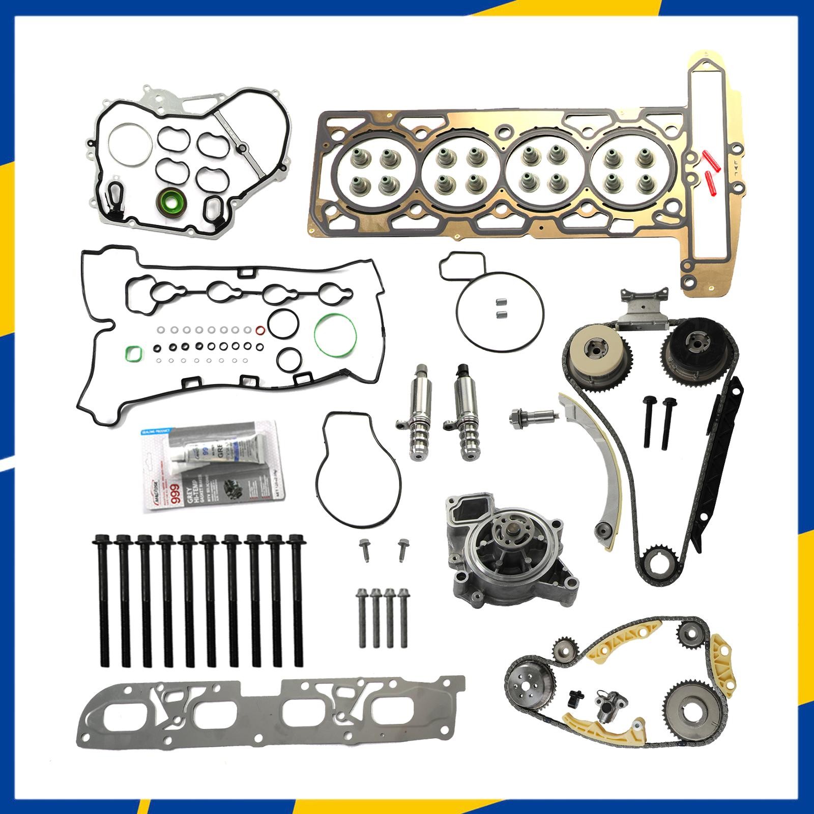 Timing Chain Kit / Head Gasket Bolts Set For 09 10-16 GM Ecotec 2.0L 2.4L DOHC