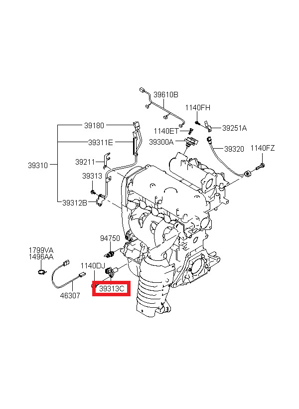 Genuine/OEM 3935002710 SENSOR-CAMSHAFT POSITION for Kia Morning (Picanto) 04 Genuine/OEM 3935002710 SENSOR-CAMSHAFT POSITION for Kia Morning (Picanto) 04