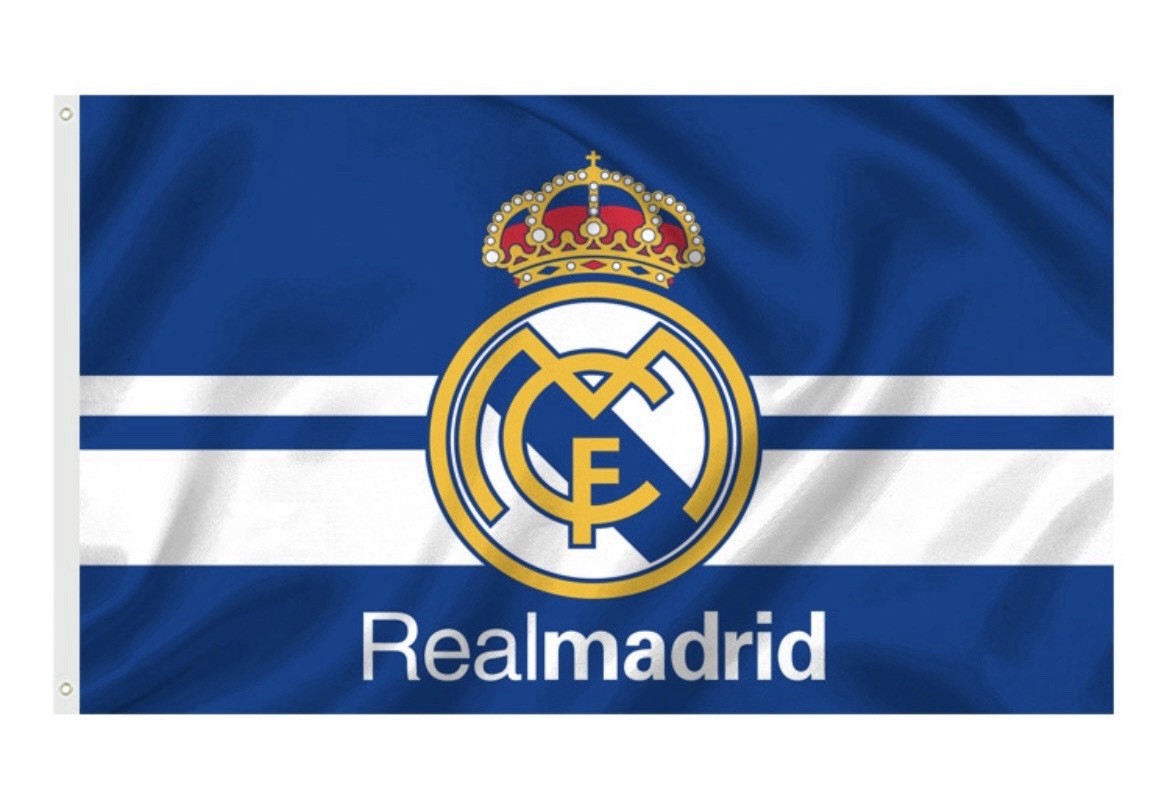 Real Madrid CF 3x5 Banner Flag Blue, Gold & White Real Madrid CF 3x5 Banner Flag Blue, Gold & White