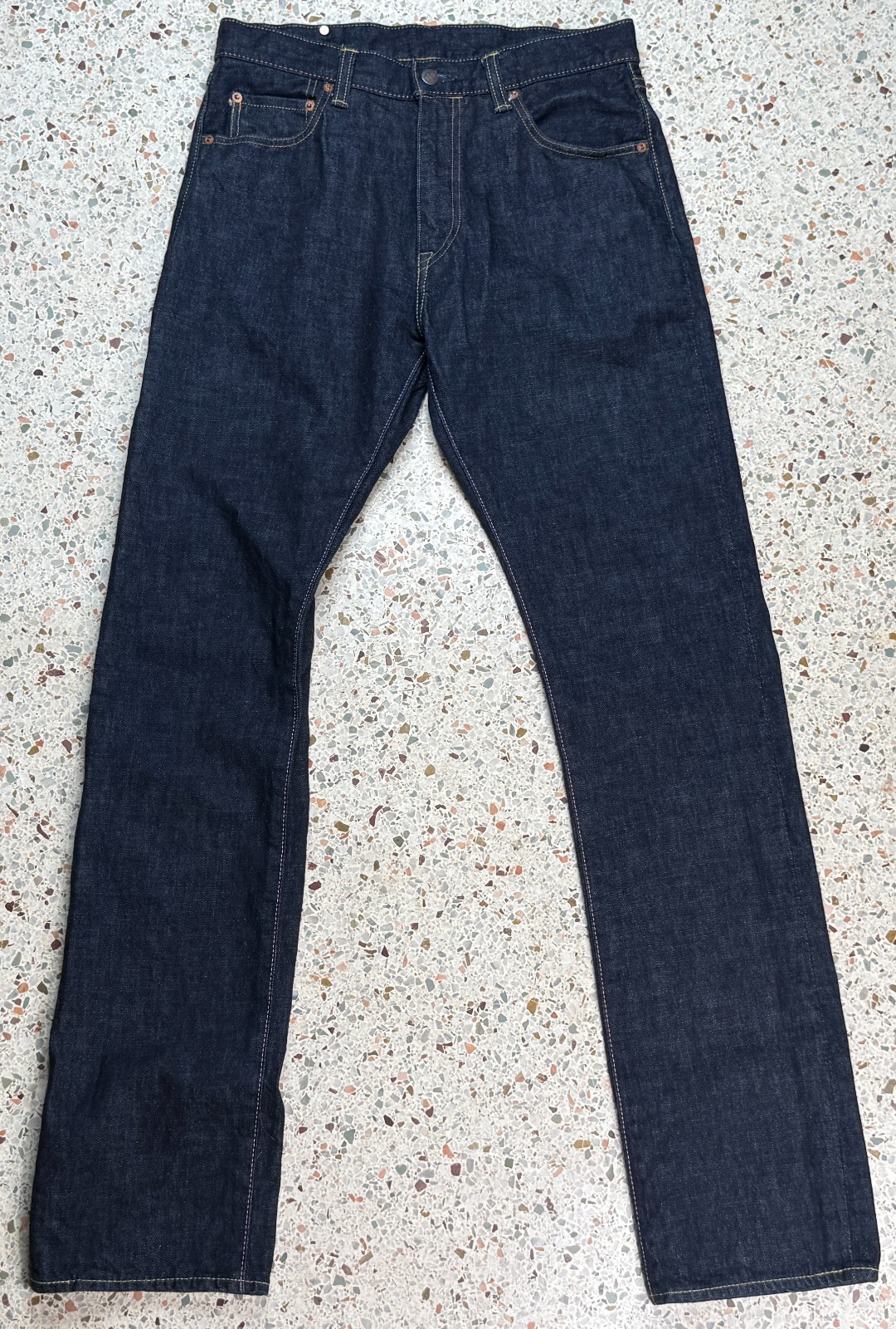 Momotaro Men\'s Dark Blue 5 Pocket Selvedge Straight Leg Denim Jeans Size 32