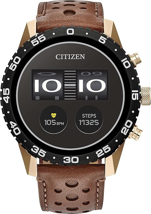 Citizen CZ Smart Touchscreen Brown Leather Smart Watch 44MM MX1016-28X Citizen CZ Smart Touchscreen Brown Leather Smart Watch 44MM MX1016-28X
