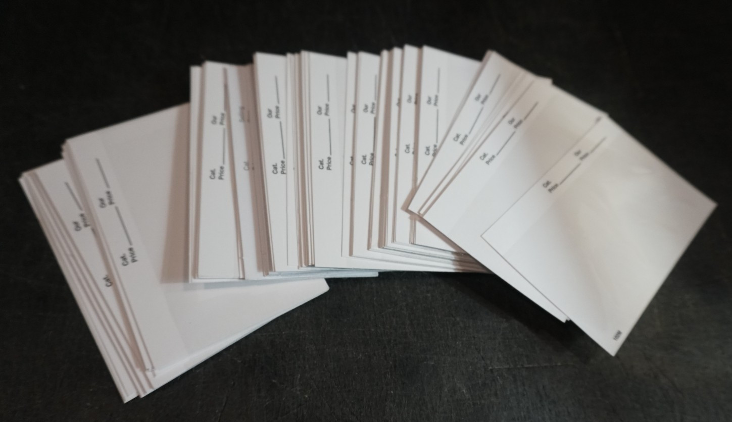 100 Stamp Dealer Cards White Background with Clear Window 100 Stamp Dealer Cards White Background with Clear Window