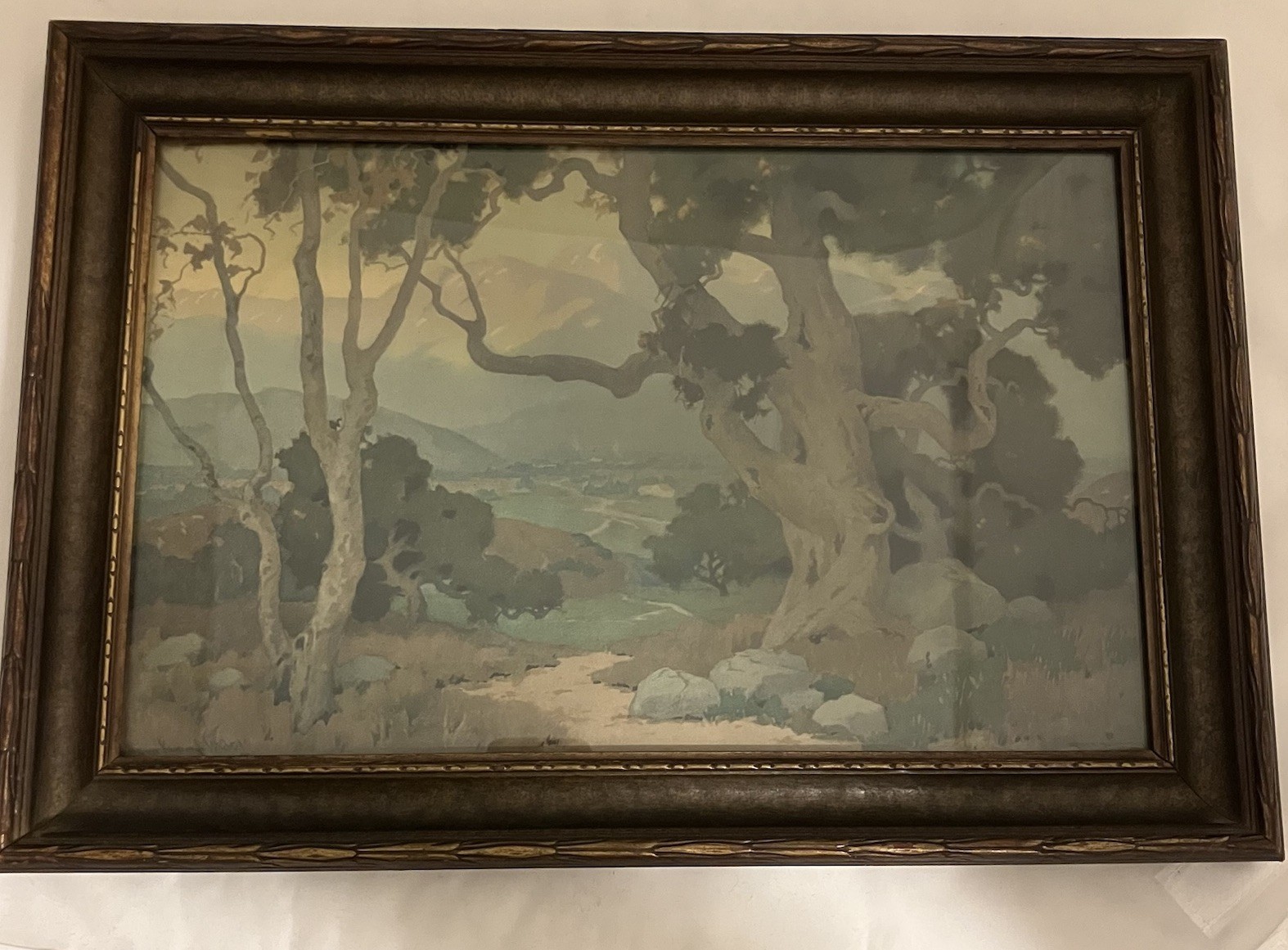 Vintage Marion Kavanaugh Wachtel The Oaks Signed Volchrome Print Framed 16x11
