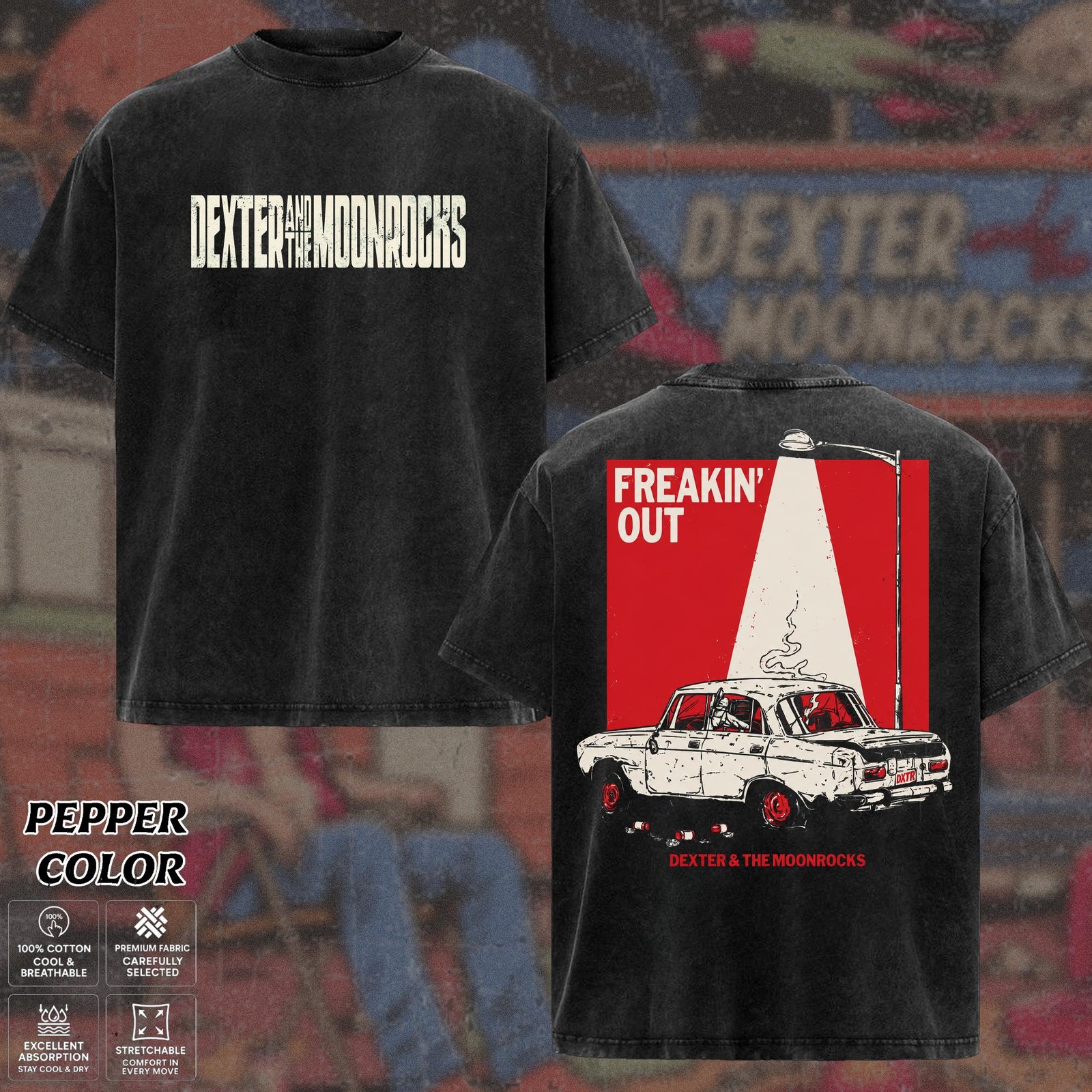 Vintage Dexter and The Moonrocks Freakin\' Out T-Shirt Rock Band Tee Indie Music Vintage Dexter and The Moonrocks Freakin\' Out T-Shirt Rock Band Tee Indie Music