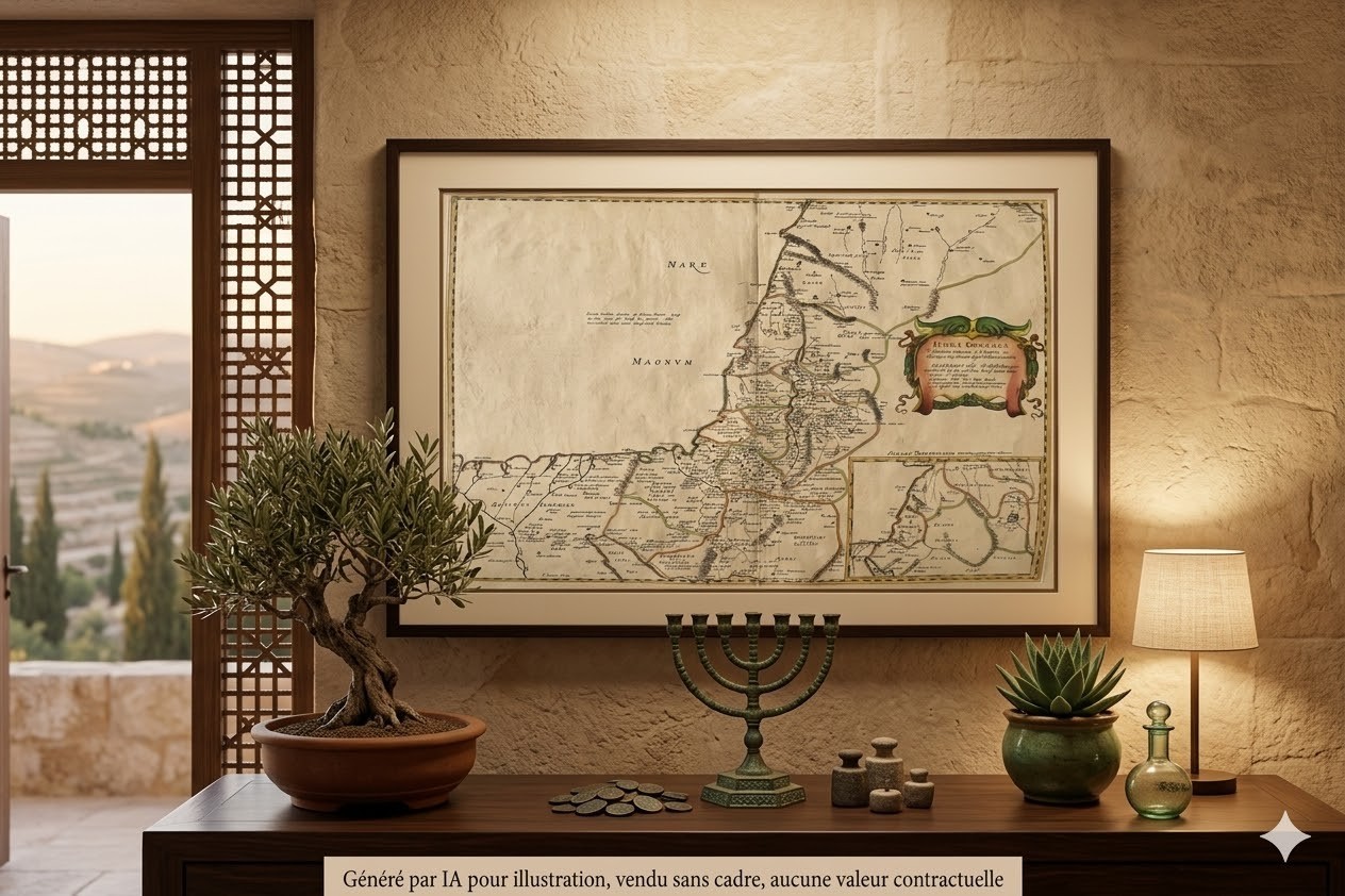 Title: 1651 Rare Original Map Holy Land Israel Palestine Judea Terra Chanaan