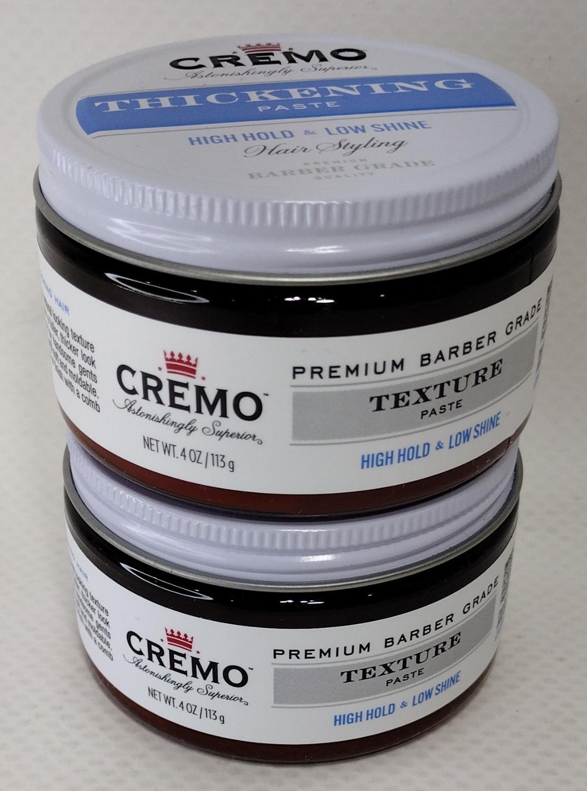 Cremo Premium Men\'s Barber Grade Hair Styling Thickening Paste, High Hold, 4 Oz Cremo Premium Men\'s Barber Grade Hair Styling Thickening Paste, High Hold, 4 Oz