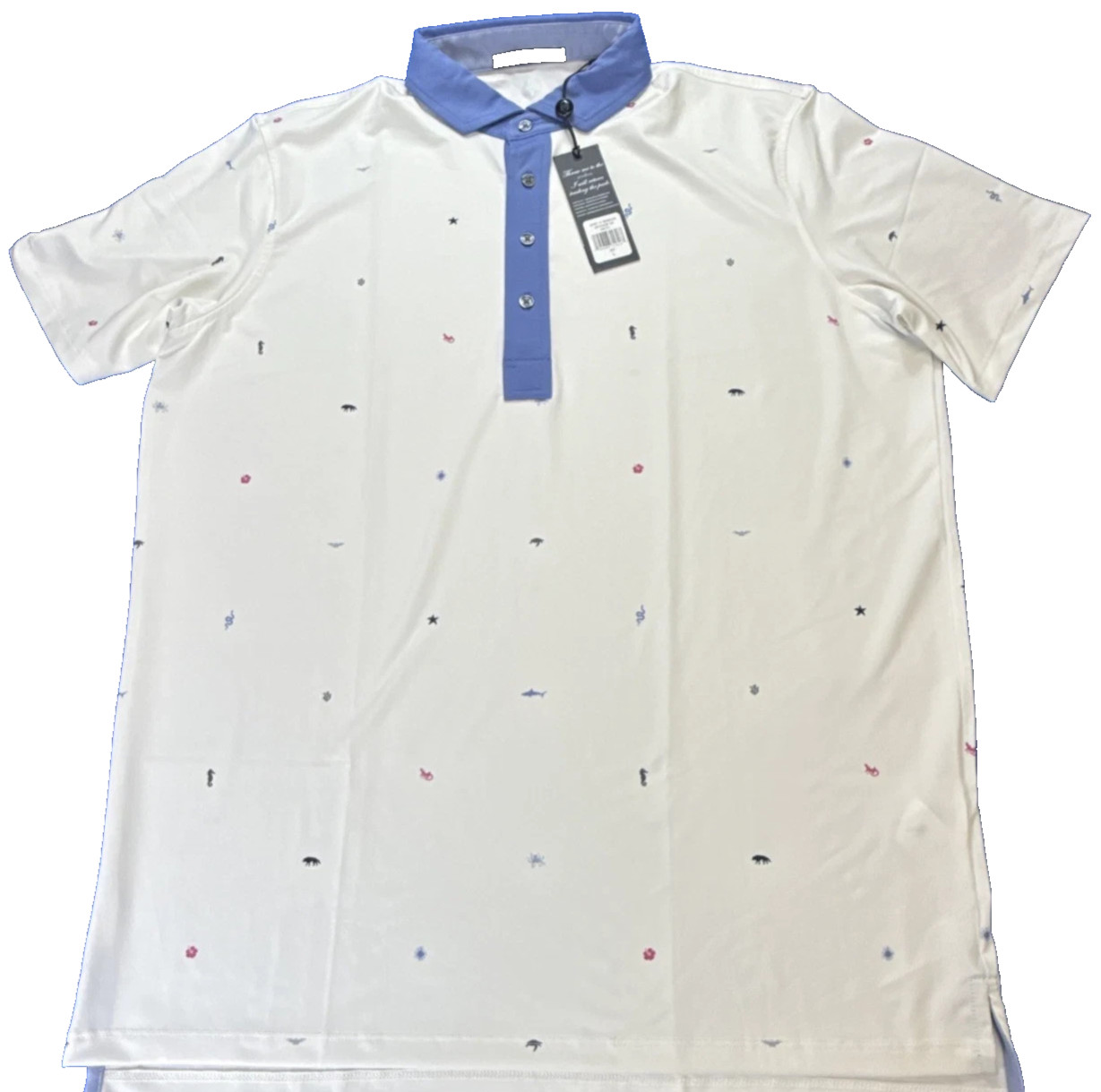 Greyson Golf Polo Spirit Of  Bermuda  White Men\'s SZ Large Short Sleeve