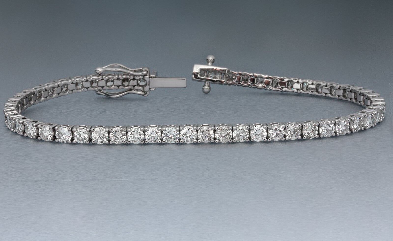 2.72 CT DIAMOND E\VS1 TENNIS BRACELET  ROUND  WOMEN 14K WHITE GOLD CERTIFIED