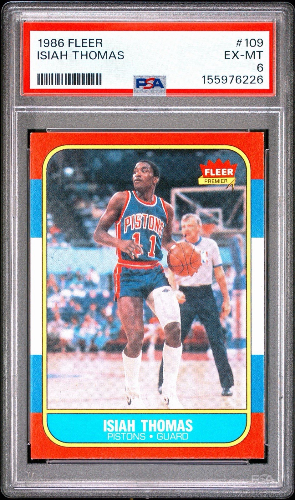 1986-87 Fleer Isiah Thomas #109 (RC) PSA EX-MT 1986-87 Fleer Isiah Thomas #109 (RC) PSA EX-MT