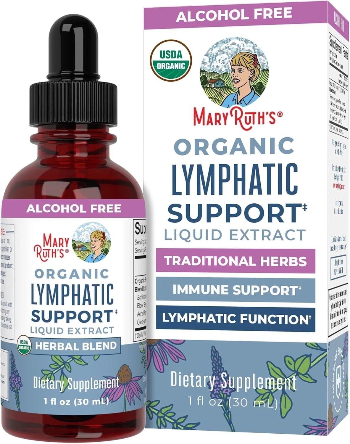 MaryRuth\'s Organic Lymphatic Promote - Echinacea & Elderberry Drops – Vegan – 30
