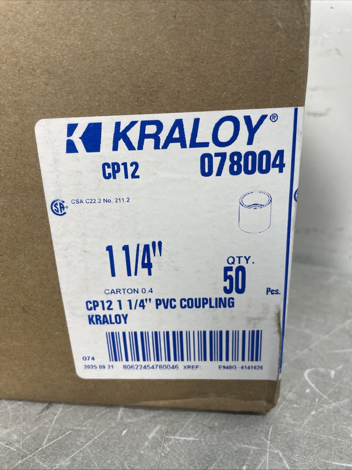 Kraloy 078005 PVC Coupling 1-1/2 Inch 50ct Kraloy 078005 PVC Coupling 1-1/2 Inch 50ct