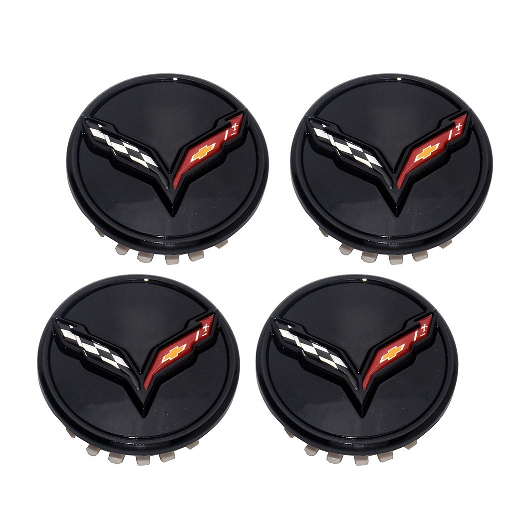 4Pc Fits 2014-2019 C7 Corvette Cross Flag Logo Center Caps 23217059 Black 4Pc Fits 2014-2019 C7 Corvette Cross Flag Logo Center Caps 23217059 Black