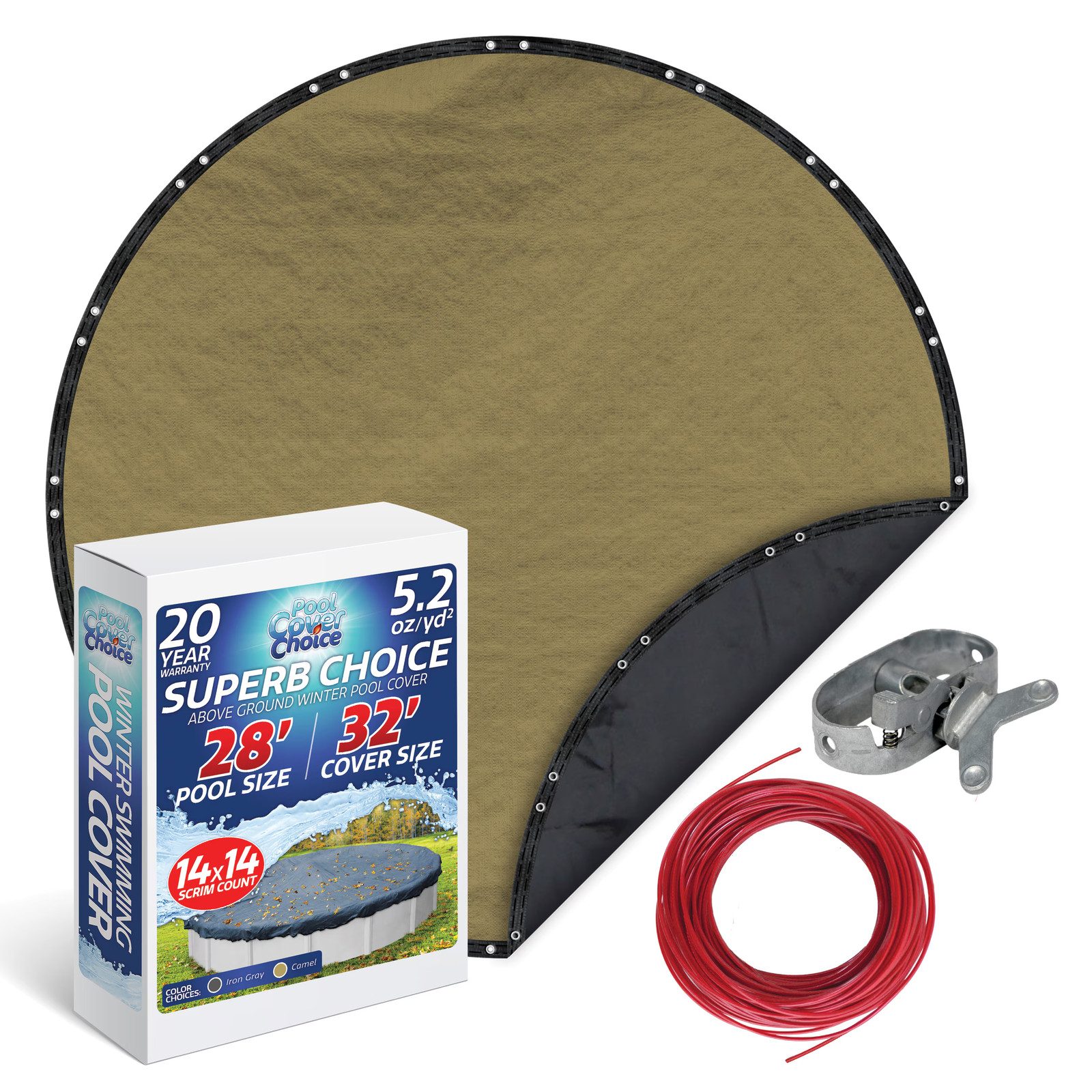 PoolCoverChoice Winter Swimming Pool Cover for 28 ft Round Pool PoolCoverChoice Winter Swimming Pool Cover for 28 ft Round Pool
