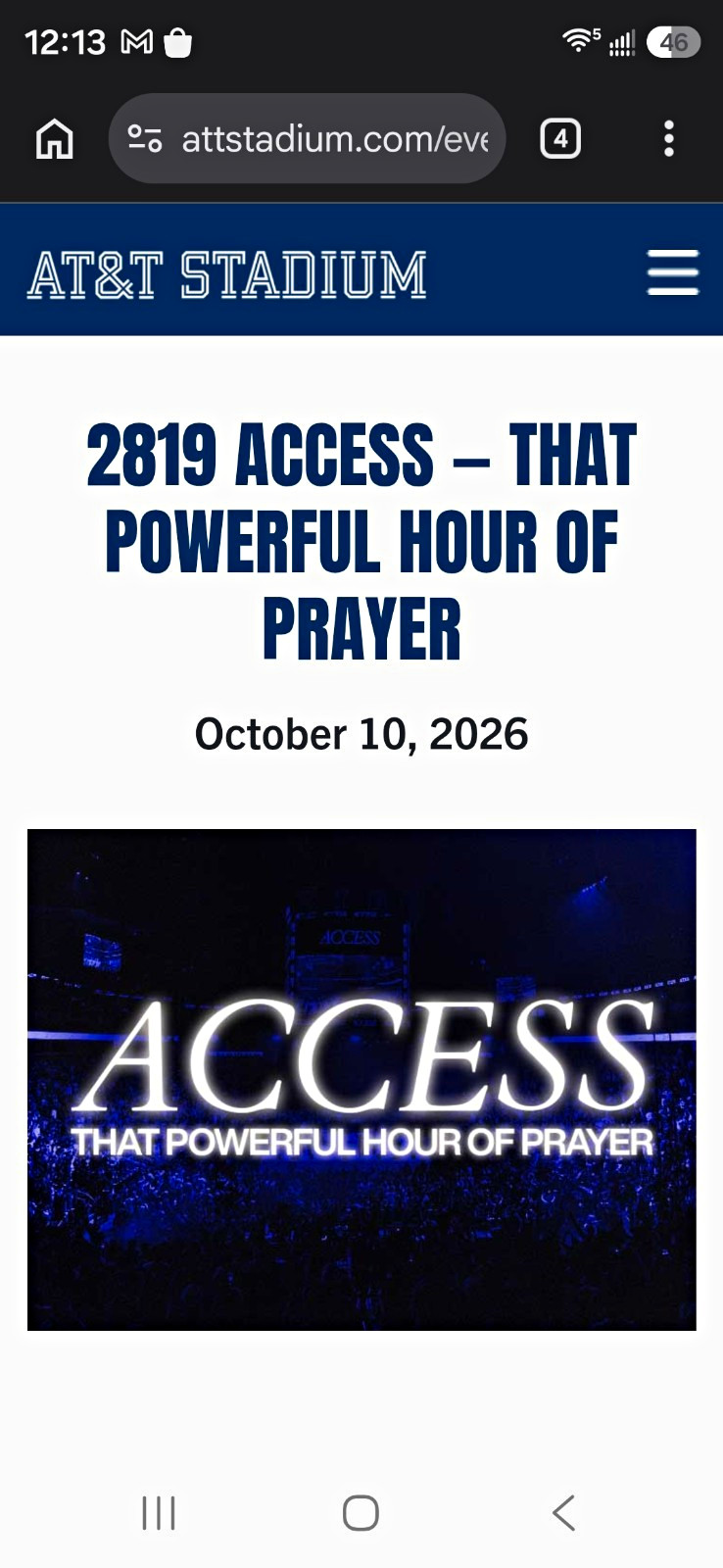 2819 ACCESS That Powerful Hour of Prayer AT&T Stadium Arlington TX Oct 10 2026