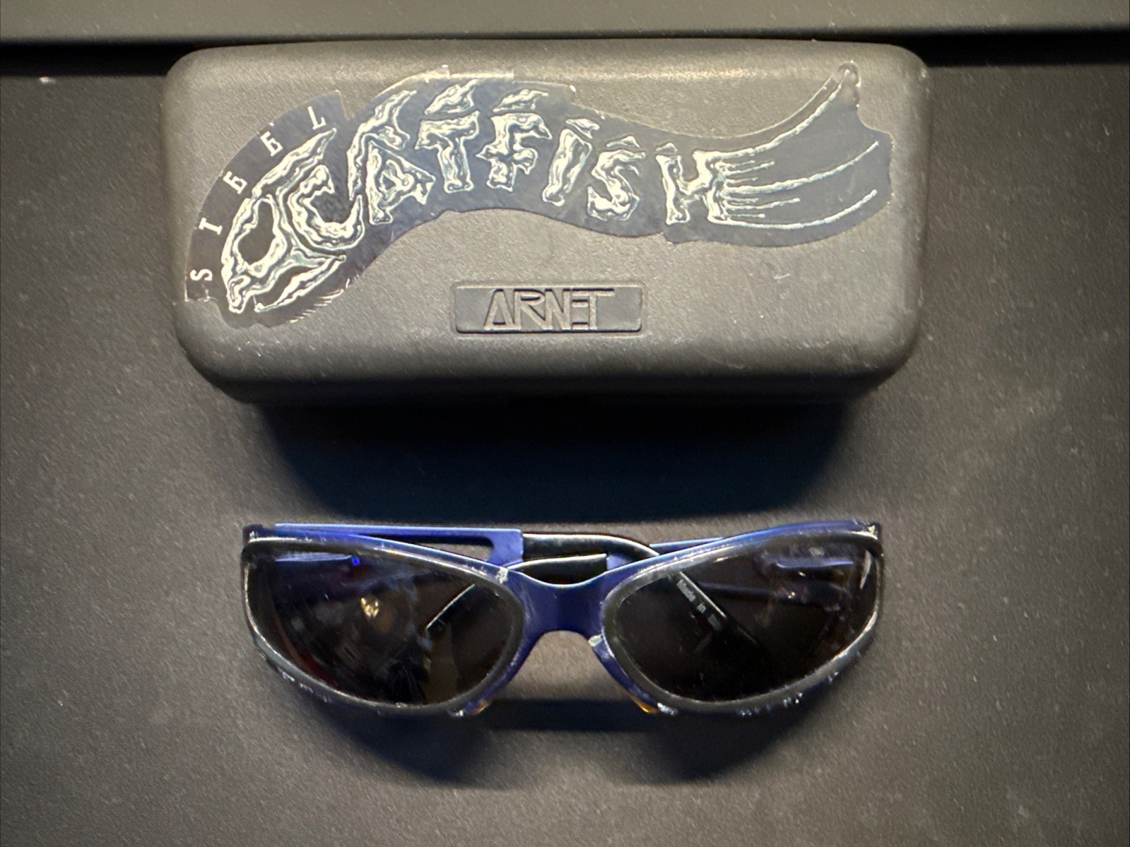 Vintage Arnette Steel Catfish Sunglasses Blue/Grey Vintage Arnette Steel Catfish Sunglasses Blue/Grey