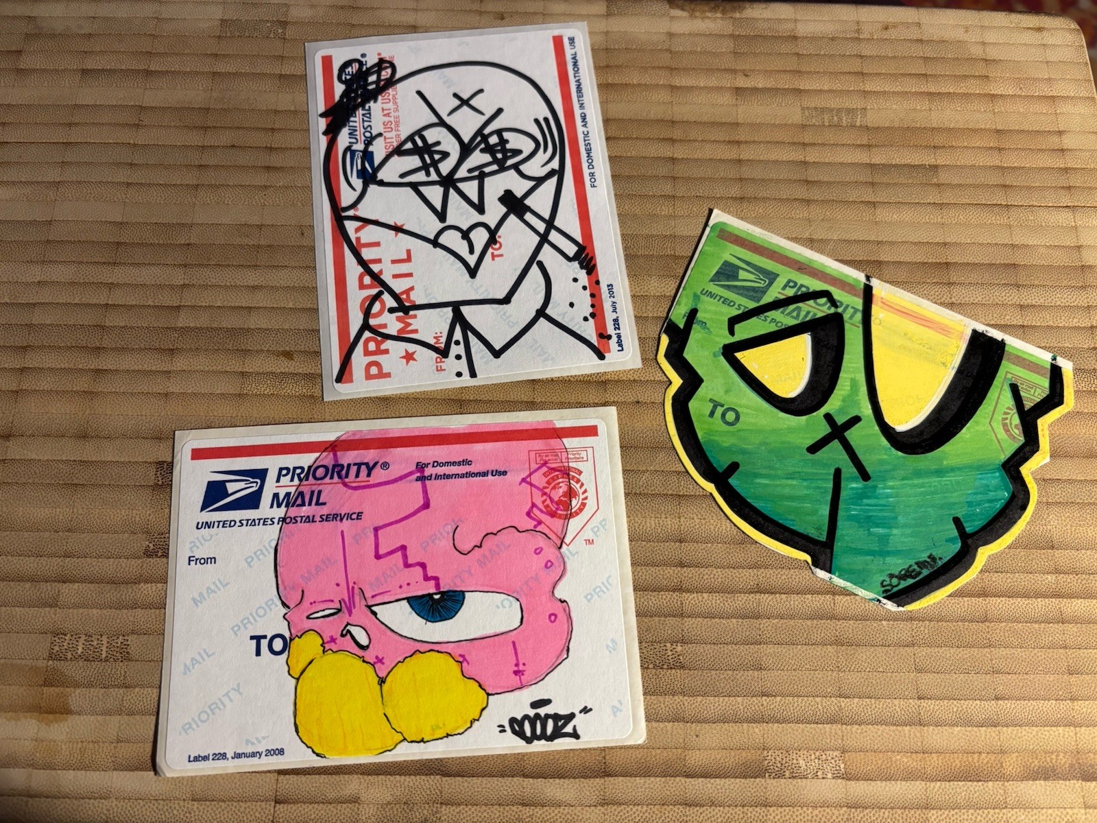 2013-2014 Graffiti Stickers Hand Drawn Lot Of Three Pieces 2013-2014 Graffiti Stickers Hand Drawn Lot Of Three Pieces