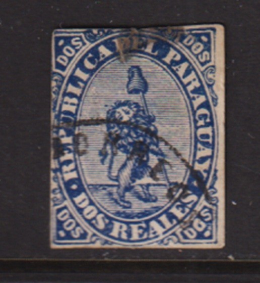 Paraguay - #2 used, cat. $ 120.00
