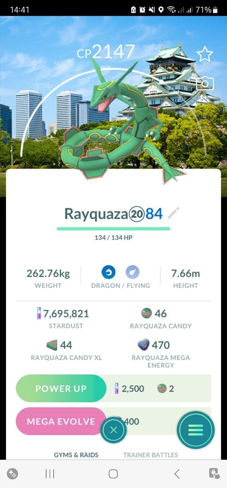 Pokémon G0 -- Rayquaza  With Osaka Location Card Back