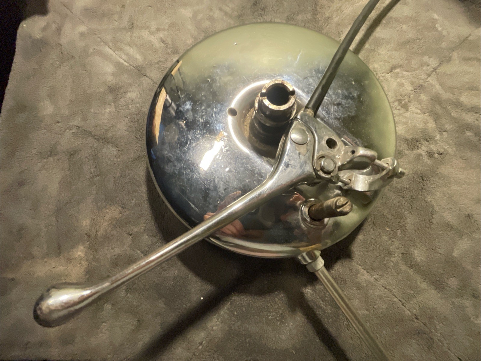 Complete Early Harley Panhead Front Drum Brake Nice Old Chrome Complete Early Harley Panhead Front Drum Brake Nice Old Chrome