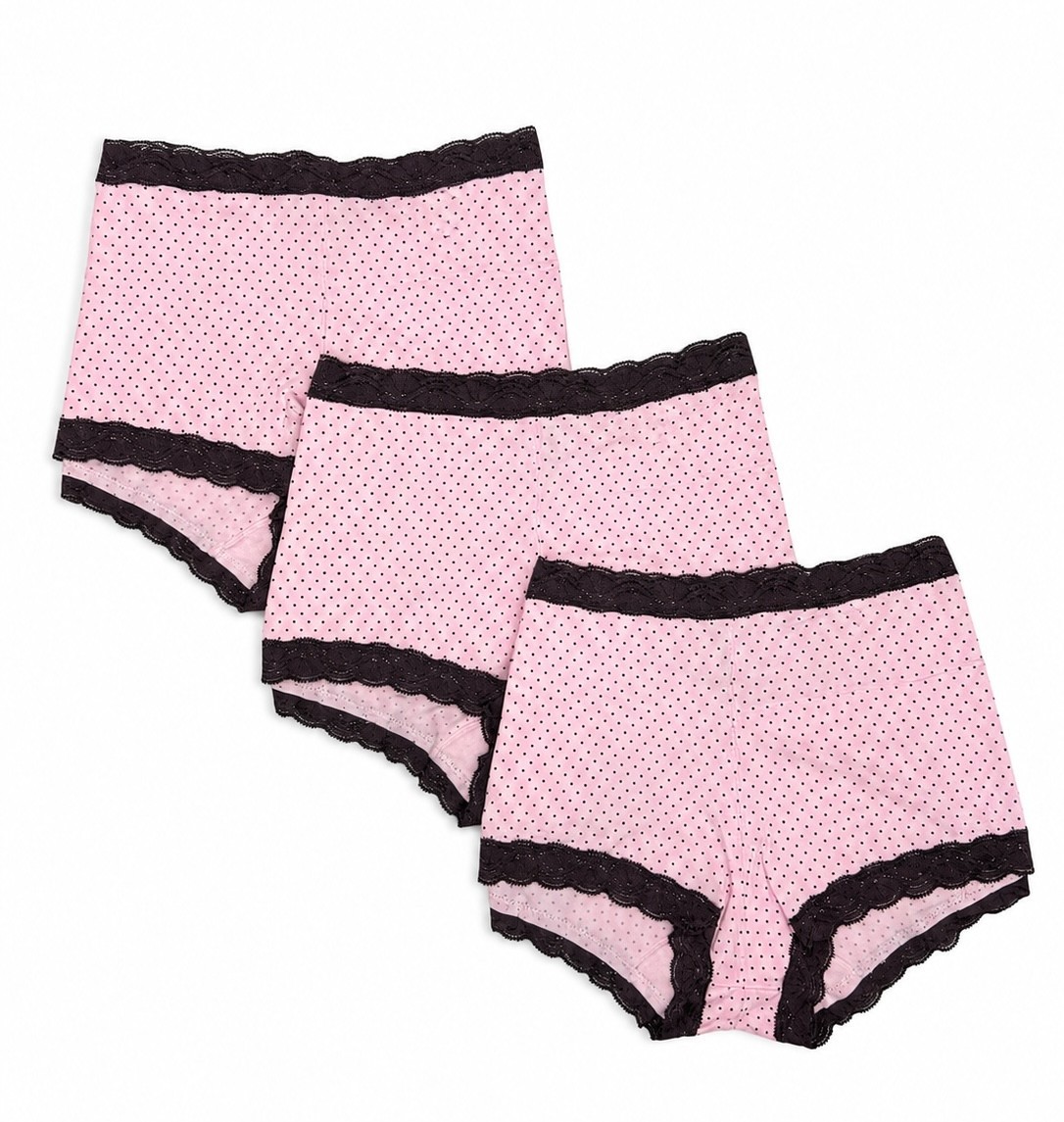 Maidenform Women\'s 3 Pack Boyshort with Lace 40760 Chocolate Pink Maidenform Women\'s 3 Pack Boyshort with Lace 40760 Chocolate Pink