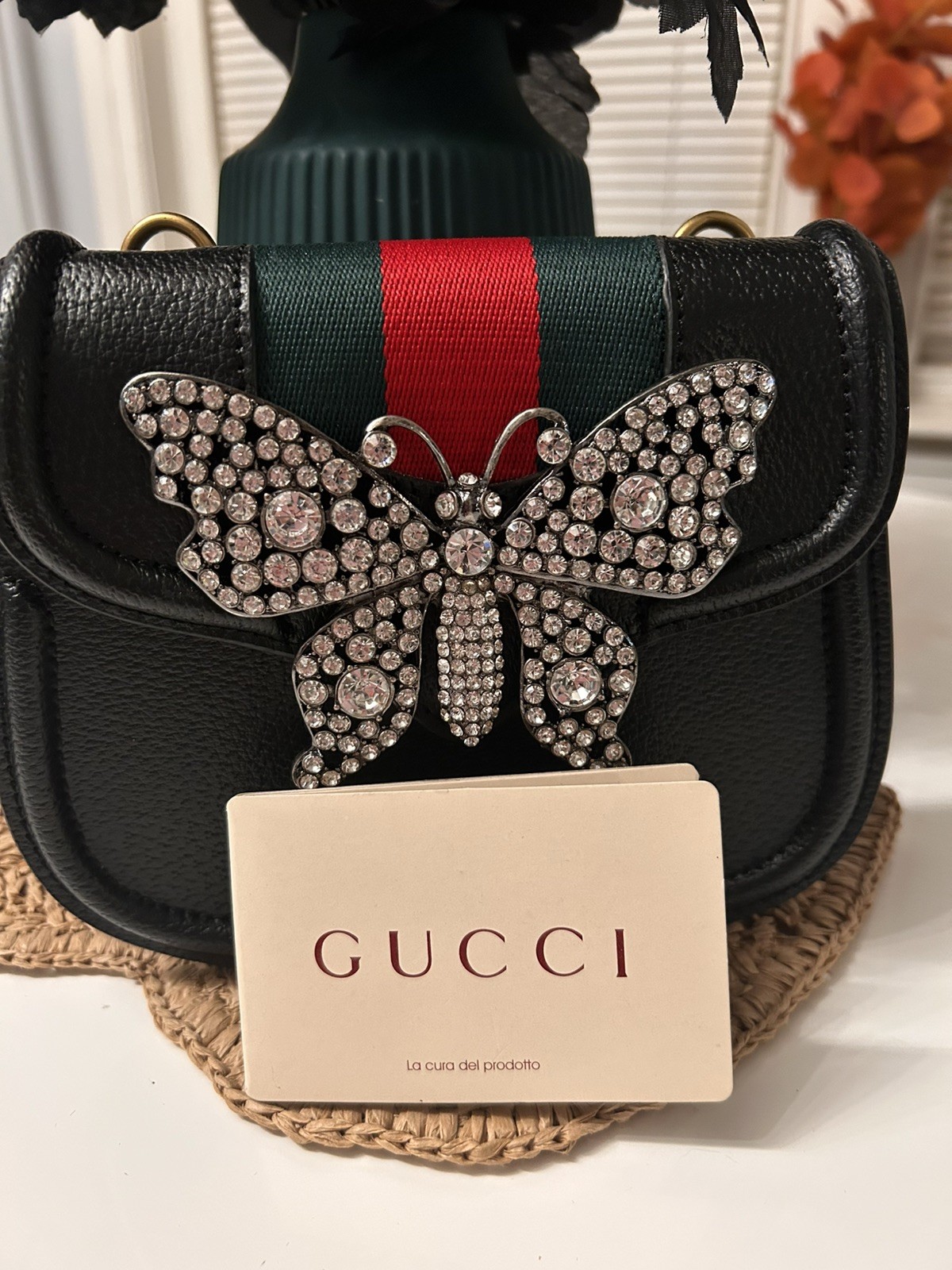 GUCCI GG GHW Totem Butterfly Bag Shoulder Bag 505387 Calfskin Leather Black GUCCI GG GHW Totem Butterfly Bag Shoulder Bag 505387 Calfskin Leather Black