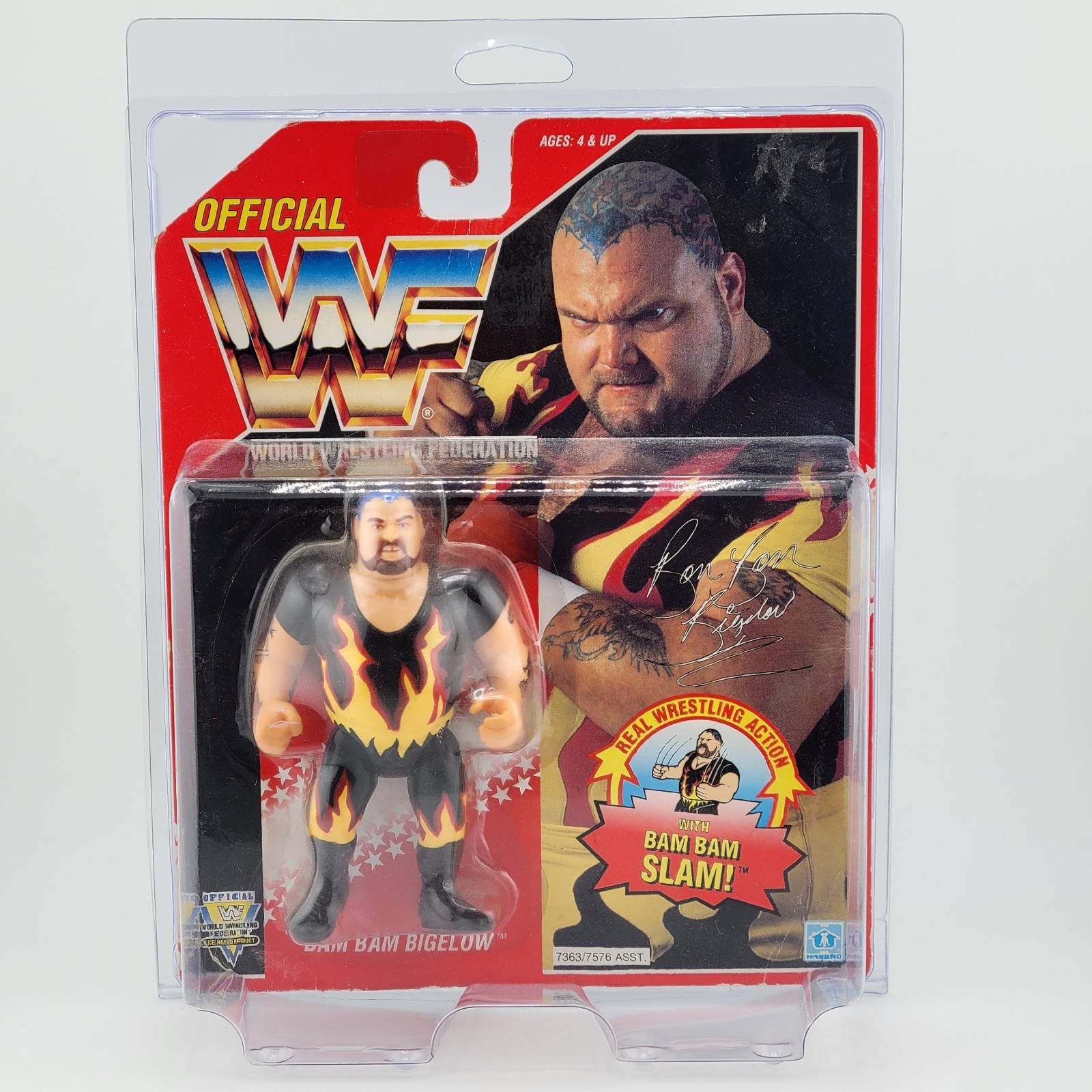 Vintage WWF World Wrestling Federation Bam Bam Bigelow by Hasbro - Red Card 1993 Vintage WWF World Wrestling Federation Bam Bam Bigelow by Hasbro - Red Card 1993