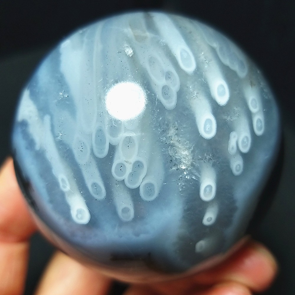 RARE 220G 53mm Natural Polished Colorful Agate Crystal Ball Healing C1277