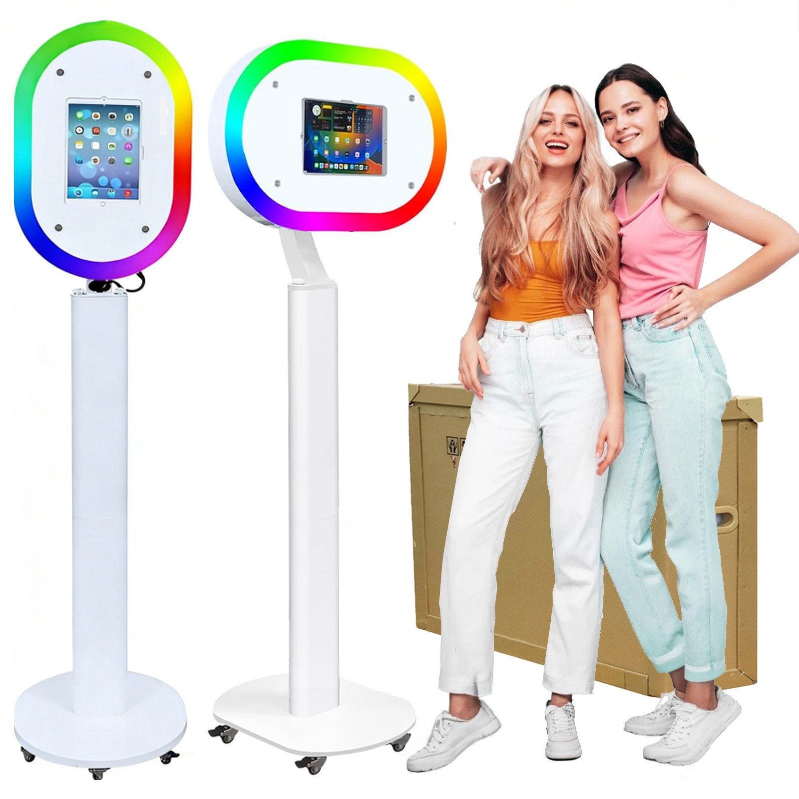 iPad Photo Booth Stand Selfie Station RGB Ring Light Portable For Wedding Party