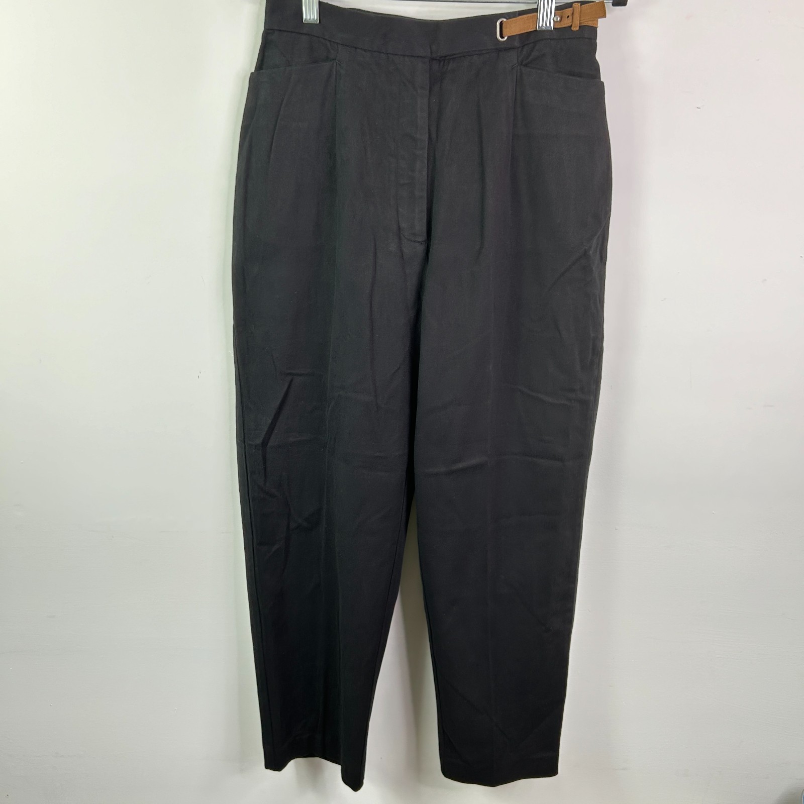 Talbots Women\'s Stretch Black Belted Pants Size 12W NWT