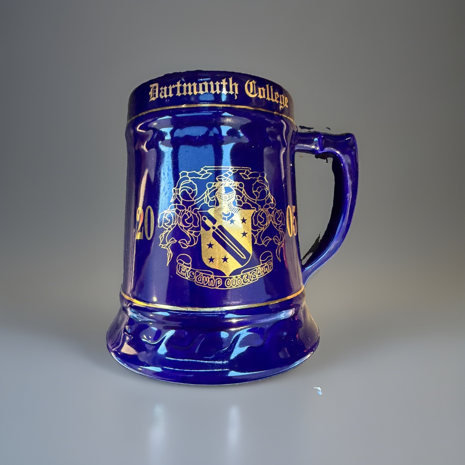 Dartmouth College Class of 2005 Ceramic Stein Cobalt Blue Phi Delta Theta Crest