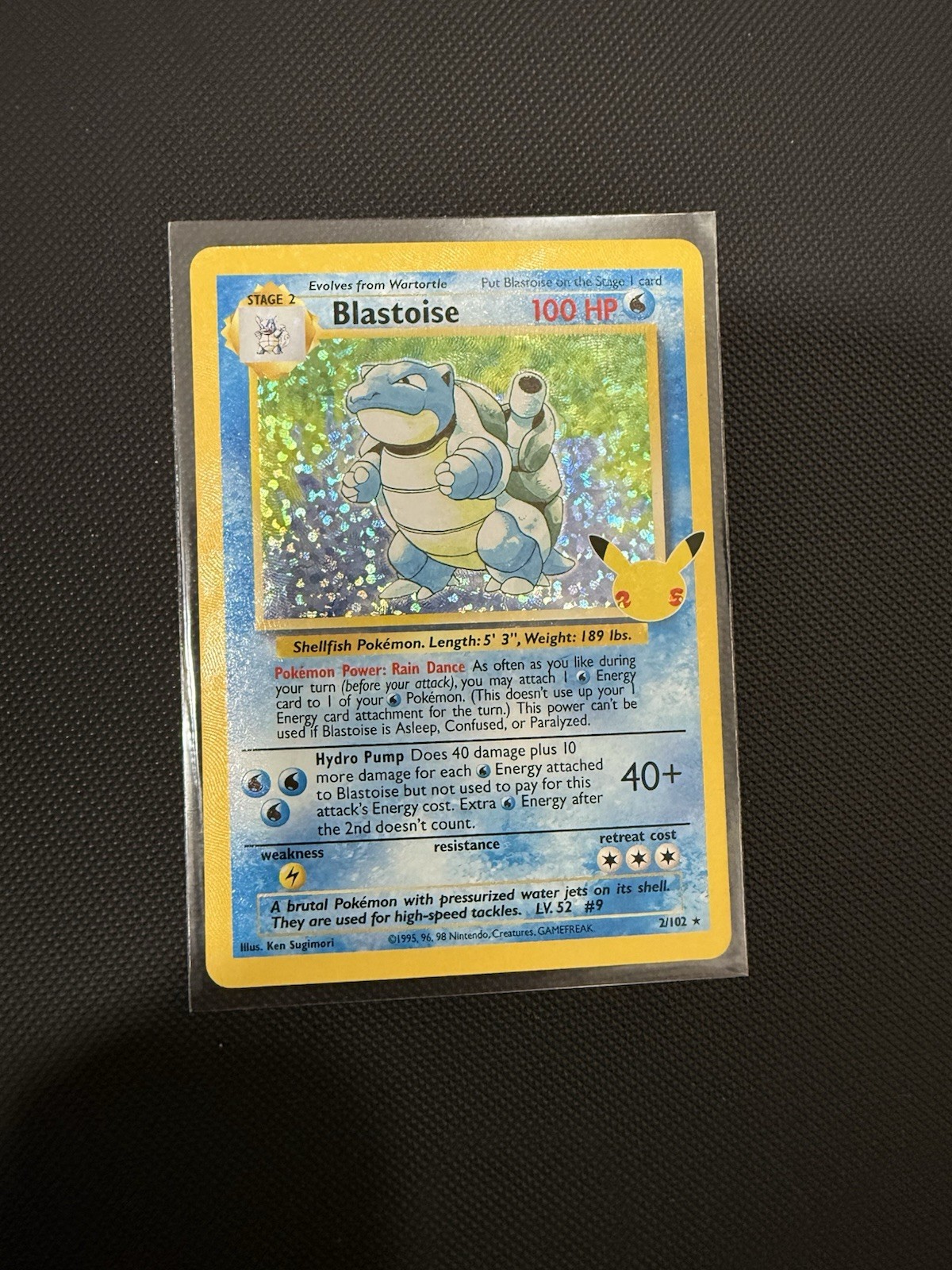 Blastoise 2/102 Holo Celebrations Classic Collection 25th Anniv Stage 2