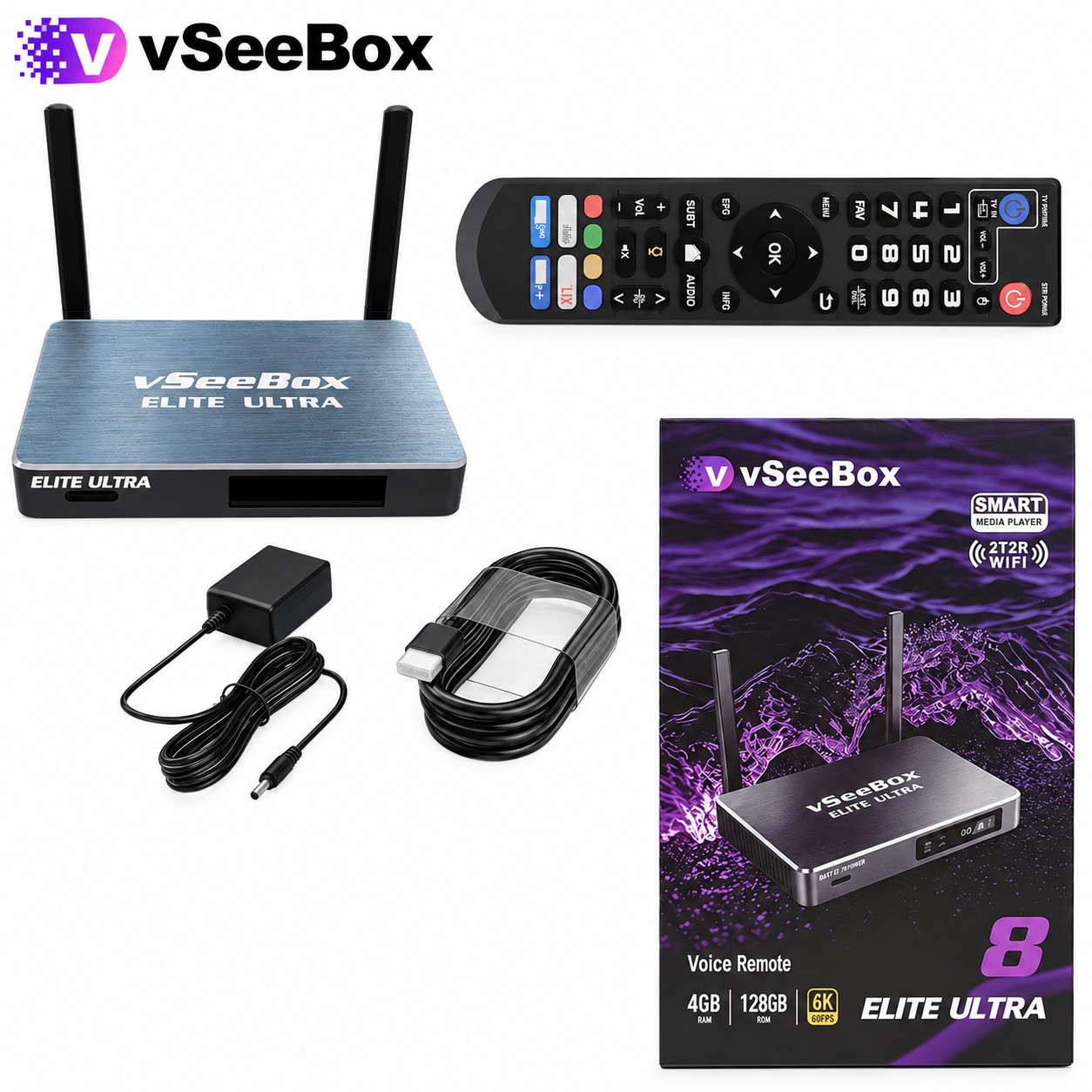 vSeeBox Elite Ultra TV Box-Authorized Distributor-30-Day Satisfaction Guarantee