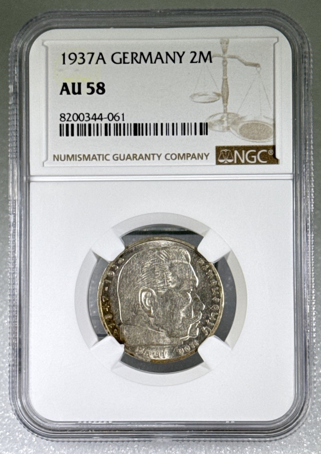 1937A Germany 2M NGC AU 58 1937A Germany 2M NGC AU 58