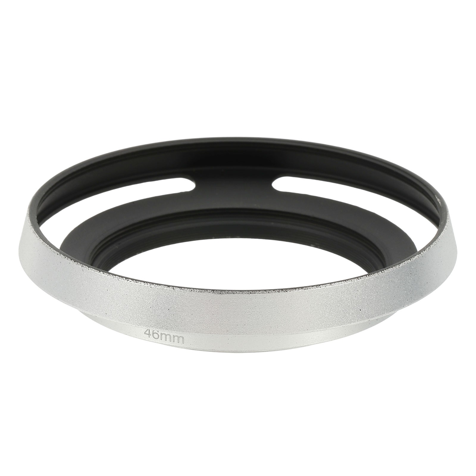 46mm Lens Hood, Universal Metal Thin Hollow Screw-in Vented Lens Hood, Silver