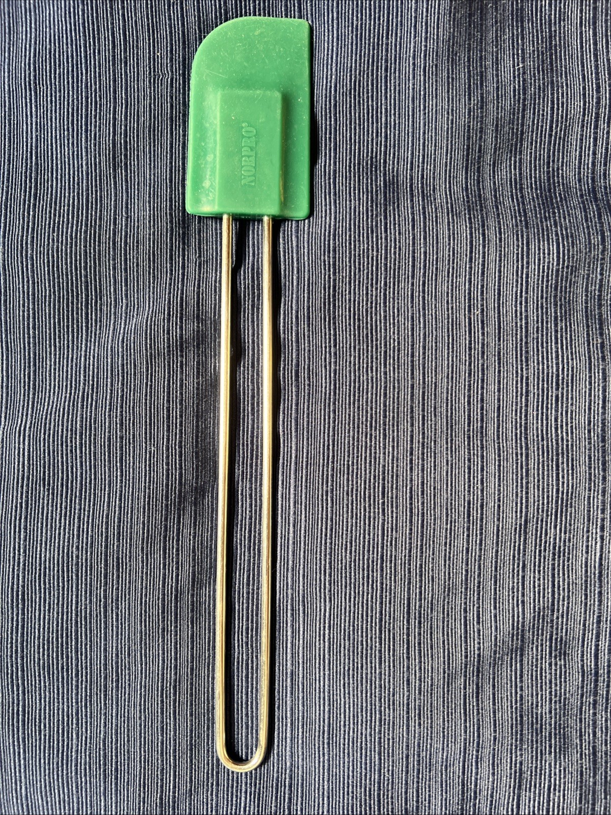 Vintage Norpro Stainless Spatula Scraper Spoonula Frosting Spreader Green Rare