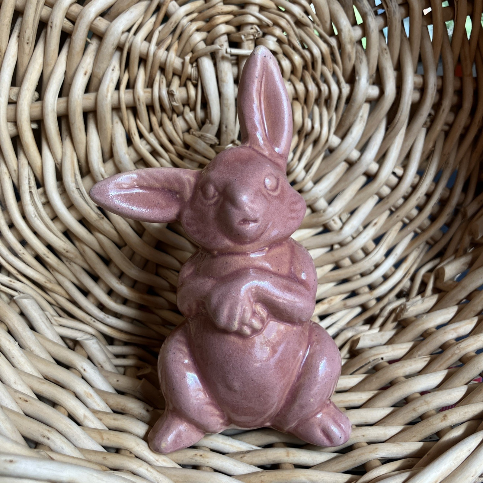 Rosemeade North Dakota Pottery 4.5” Tall Pink Rabbit Bunny Figure Vintage Rosemeade North Dakota Pottery 4.5” Tall Pink Rabbit Bunny Figure Vintage